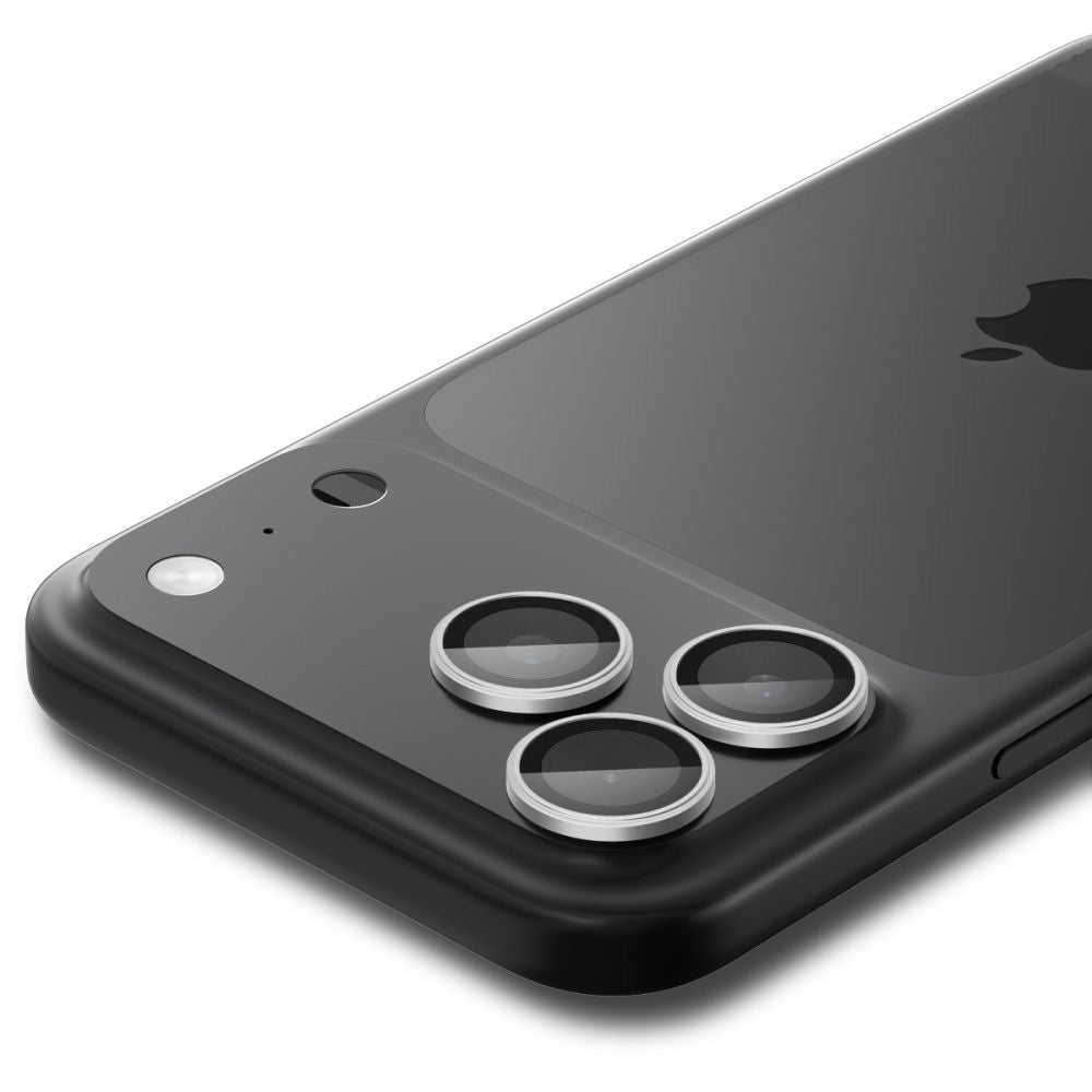 Beschermfolie Achtercamera Spigen GlastR EZ FIT Optik Pro voor Apple iPhone 17 Pro Max / 17 Pro, Gehard Glas, Set van 2 stuks, Zilverkleurig