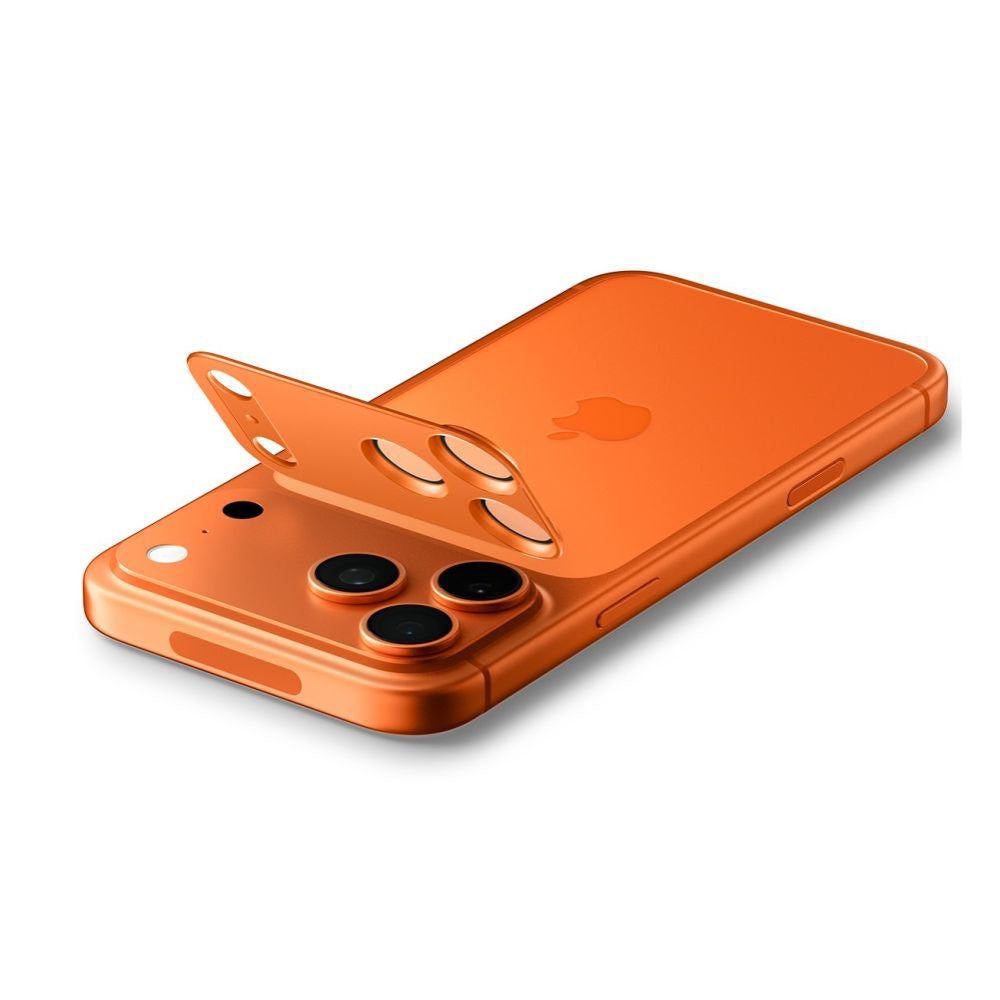 Beschermfolie Achtercamera Spigen GlastR EZ FIT Optik Pro voor Apple iPhone 17 Pro Max, Gehard Glas, Set van 2 stuks, Oranje AGL10650
