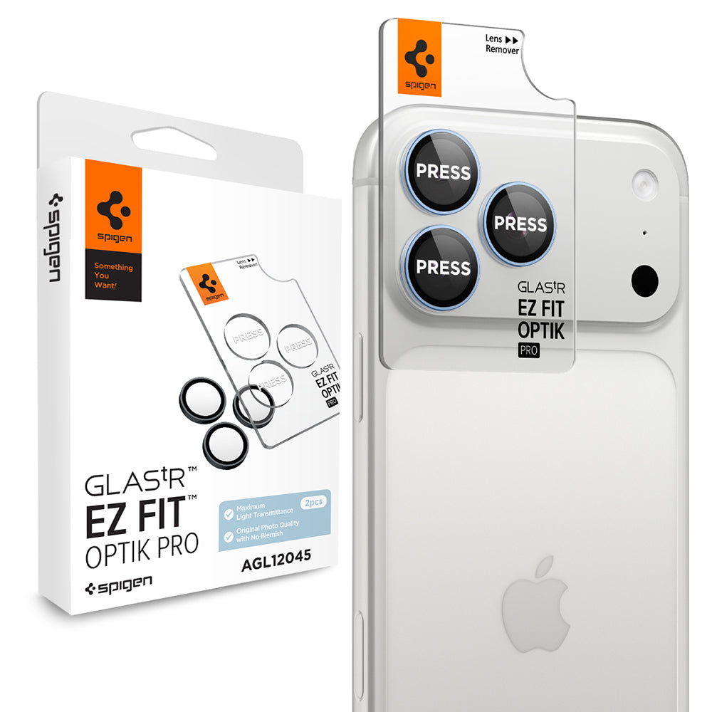 Achtercamera beschermfolie Spigen GlastR EZ FIT Optik Pro voor Apple iPhone 18 Pro / 18 Pro Max, gehard glas, set van 2 stuks, blauw AGL12045