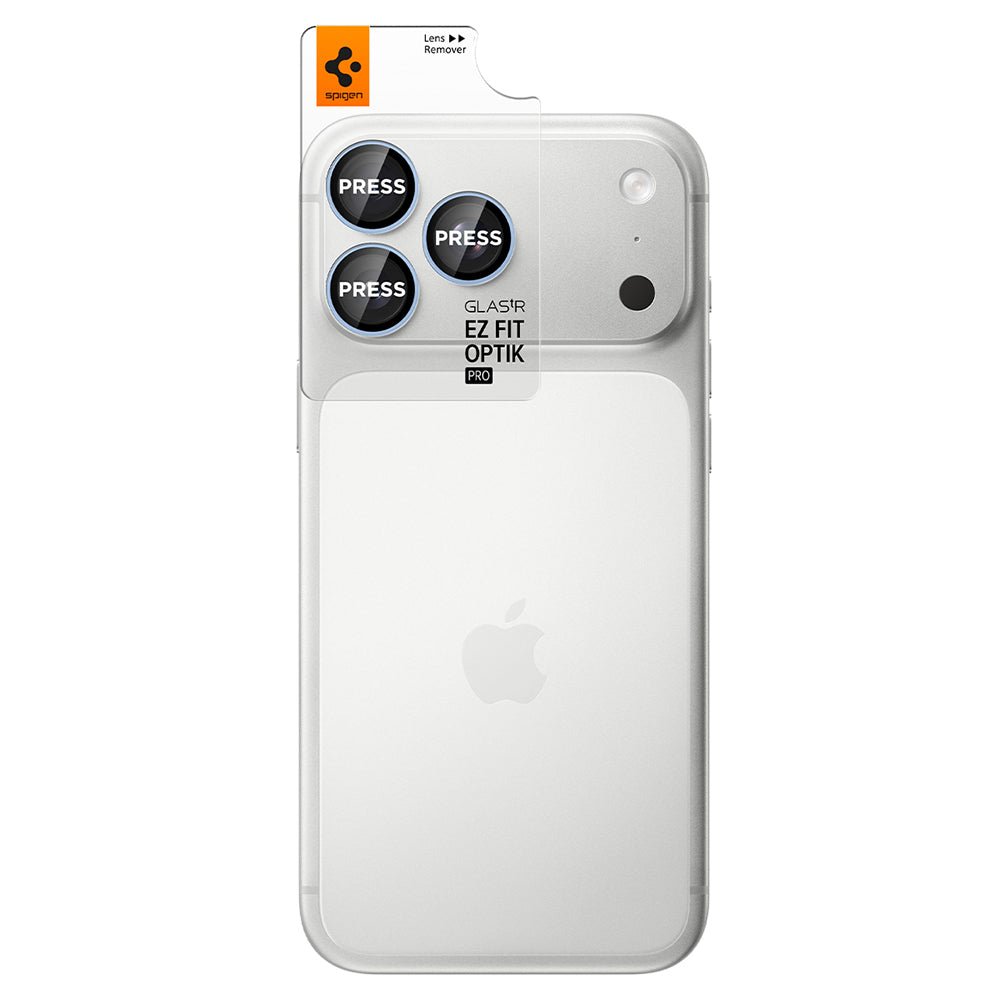 Achtercamera beschermfolie Spigen GlastR EZ FIT Optik Pro voor Apple iPhone 18 Pro / 18 Pro Max, gehard glas, set van 2 stuks, blauw AGL12045