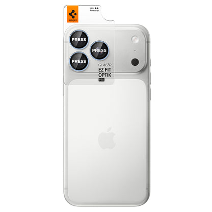 Achtercamera beschermfolie Spigen GlastR EZ FIT Optik Pro voor Apple iPhone 18 Pro / 18 Pro Max, gehard glas, set van 2 stuks, blauw AGL12045