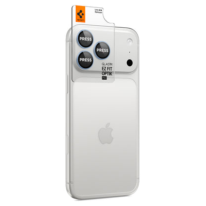 Achtercamera beschermfolie Spigen GlastR EZ FIT Optik Pro voor Apple iPhone 18 Pro / 18 Pro Max, gehard glas, set van 2 stuks, blauw AGL12045