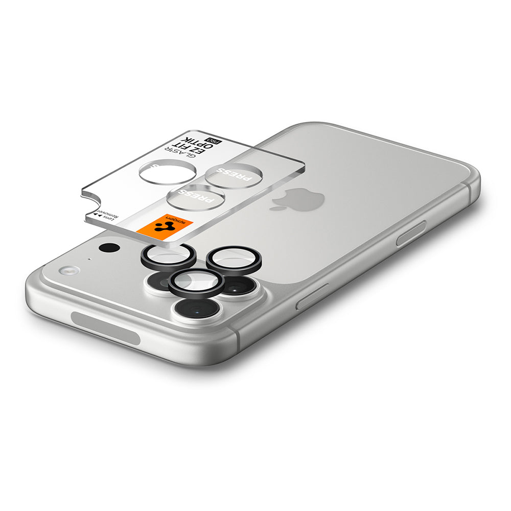 Beschermfolie Achtercamera Spigen GlastR EZ FIT Optik Pro voor Apple iPhone 18 Pro / 18 Pro Max, Gehard Glas, Set van 2 stuks, Donkergrijs AGL12043
