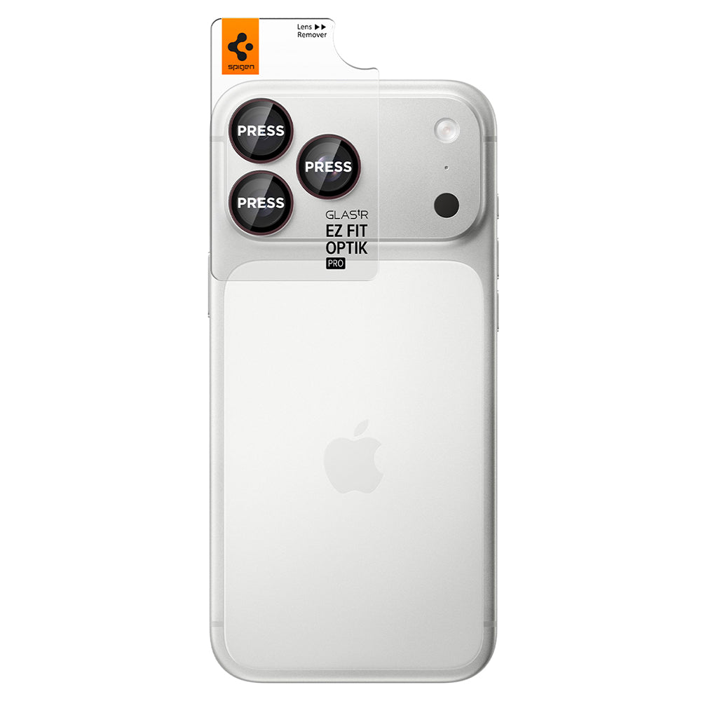 Beschermfolie Achtercamera Spigen GlastR EZ FIT Optik Pro voor Apple iPhone 18 Pro / 18 Pro Max, Gehard Glas, Set van 2 stuks, Bordeaux AGL12044
