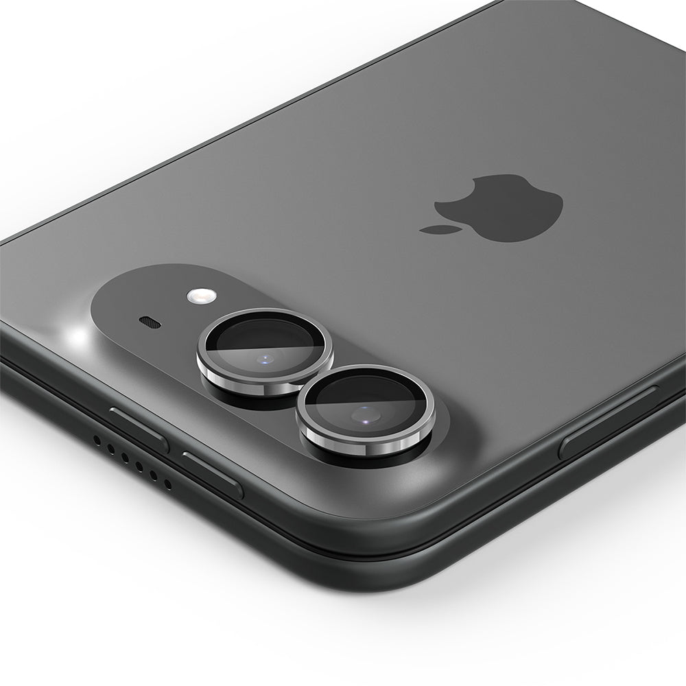 Achtercamera beschermfolie Spigen GlastR EZ FIT Optik Pro voor Apple iPhone Duo, gehard glas, set van 2 stuks, grijs AGL12012