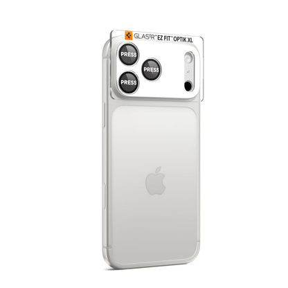 Beschermfolie Achtercamera Spigen GlastR EZ FIT Optik Pro XL voor Apple iPhone 17 Pro Max, Gehard Glas, Zilverkleurig