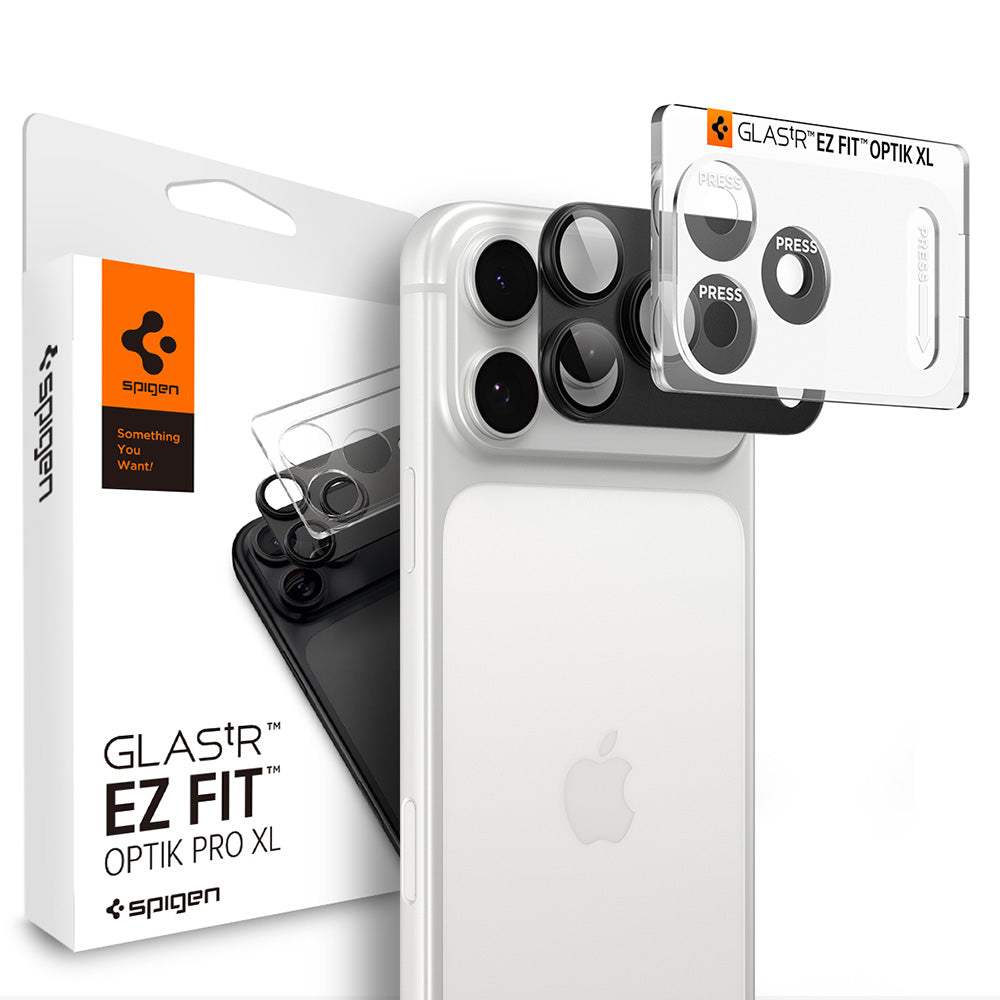 Beschermfolie Achtercamera Spigen GlastR EZ FIT Optik Pro XL voor Apple iPhone 18 Pro Max, Gehard Glas, Donkergrijs AGL12039
