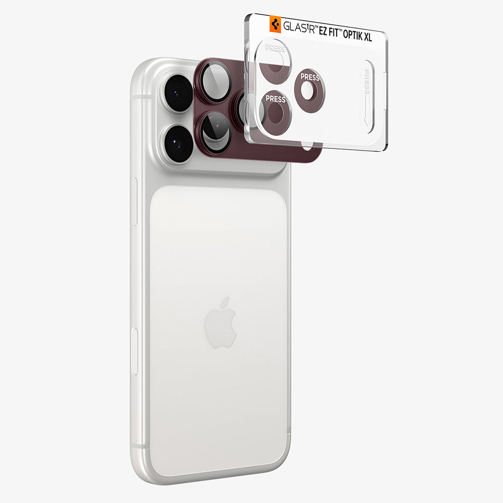 Beschermfolie Achtercamera Spigen GlastR EZ FIT Optik Pro XL voor Apple iPhone 18 Pro Max, Gehard Glas, Bordeaux AGL12040