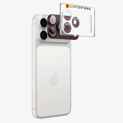 Beschermfolie Achtercamera Spigen GlastR EZ FIT Optik Pro XL voor Apple iPhone 18 Pro Max, Gehard Glas, Bordeaux AGL12040