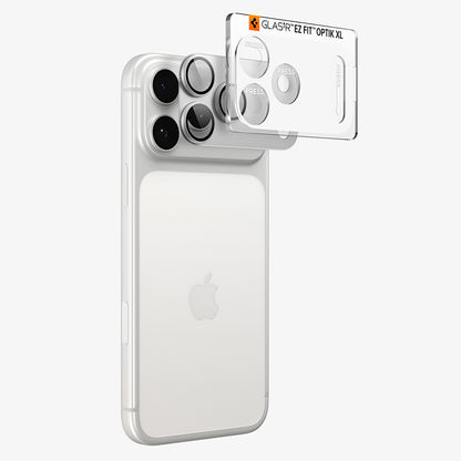 Beschermfolie Achtercamera Spigen GlastR EZ FIT Optik Pro XL voor Apple iPhone 18 Pro, Gehard Glas, Zilver AGL12038