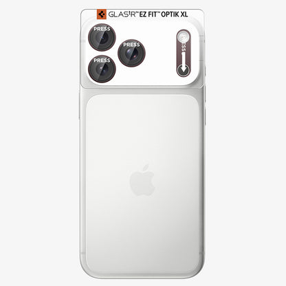 Achtercamera beschermfolie Spigen GlastR EZ FIT Optik Pro XL voor Apple iPhone 18 Pro, gehard glas, bordeauxrood AGL12036