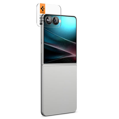 Beschermfolie Achtercamera Spigen GlastR EZ FIT Optik Pro HD voor Samsung Galaxy Z Flip7 F766, Gehard Glas, Set van 2 stuks, Zwart AGL09587