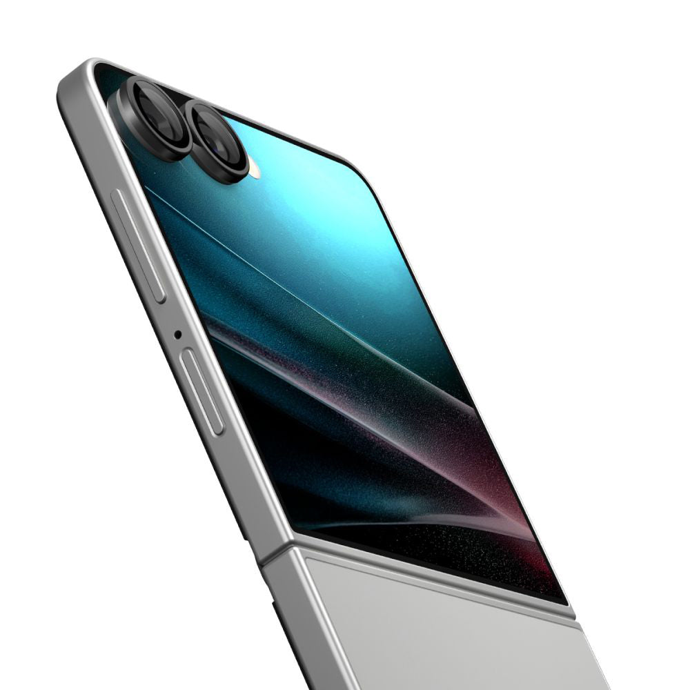 Beschermfolie Achtercamera Spigen GlastR EZ FIT Optik Pro HD voor Samsung Galaxy Z Flip7 F766, Gehard Glas, Set van 2 stuks, Zwart AGL09587