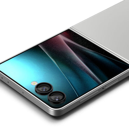 Beschermfolie Achtercamera Spigen GlastR EZ FIT Optik Pro HD voor Samsung Galaxy Z Flip7 F766, Gehard Glas, Set van 2 stuks, Zwart AGL09587