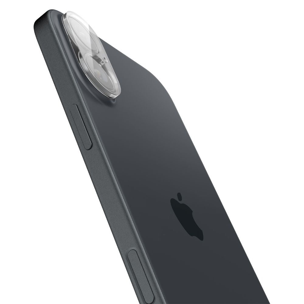 Spigen GlastR Optik Achtercamera Beschermfolie voor Apple iPhone 16 Plus / 16, Gehard Glas, Set van 2 Stuks, Transparant AGL07923