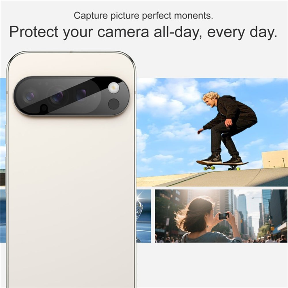 Techsuit Achtercamera Beschermfolie voor Google Pixel 10 Pro XL, Gehard Glas, Zwart