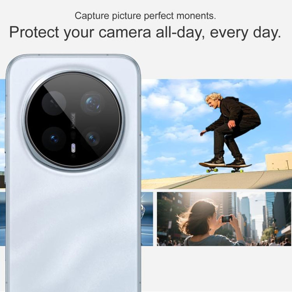 Beschermfolie Achtercamera Techsuit voor Honor Magic8 Pro, Gehard Glas, Zwart