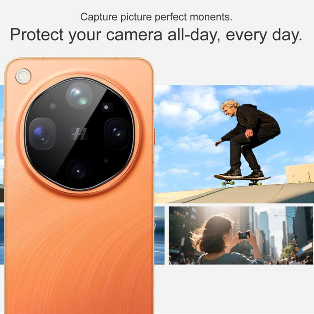Techsuit Achtercamera Beschermfolie voor Oppo Find X9 Ultra, Gehard Glas, Zwart