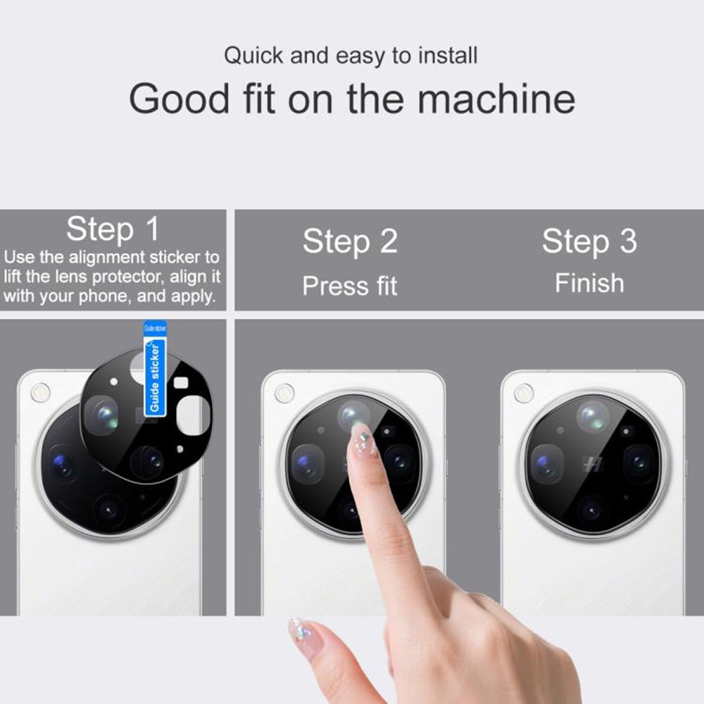 Techsuit Achtercamera Beschermfolie voor Oppo Find X9 Ultra, Gehard Glas, Zwart