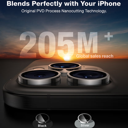 Achtercamera beschermfolie Torras Lensguard voor Apple iPhone 16 Pro Max / 16 Pro, gehard glas, metallic grijs
