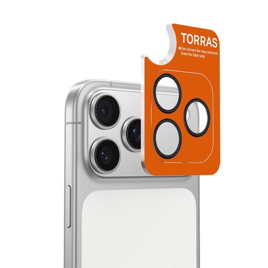 Torras Lensguard Achtercamera Beschermfolie voor Apple iPhone 17 Pro Max / 17 Pro, Gehard Glas, Blauw