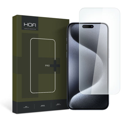 HOFI PRO+ Screen Protector voor Apple iPhone 15 Pro, Afgeschermd Glas, Volledig Gelijmd, 2.5D 