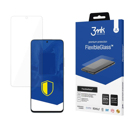 3MK FlexibelGlas Screen Protector voor Motorola Moto G14, Flexibel Glas, Volledig Gelijmd 