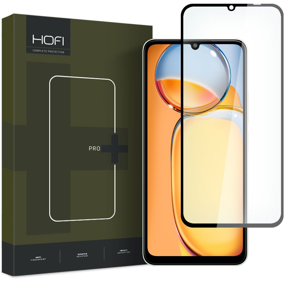 Screen Protector HOFI PRO+ voor Xiaomi Redmi 13C 5G / 13C / Poco C65, Glas Afgeschermd, Vol Lijm, 2.5D, Zwart