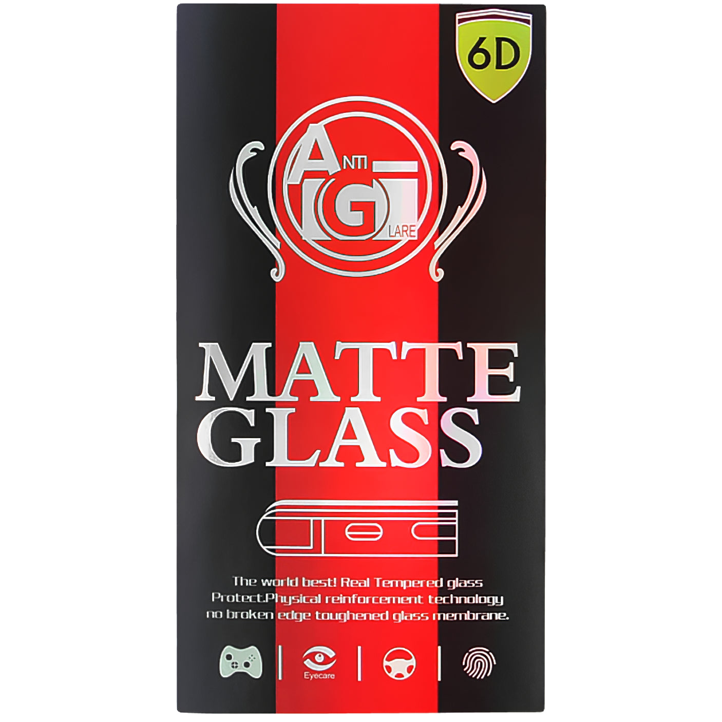 OEM Matte Screen Protector voor Xiaomi Redmi Note 12S, Glas Afgeschermd, Vol Lijm, 6D, Zwart 