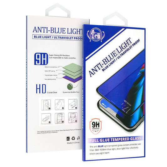 OEM Anti Blue Light Screen Protector for Apple iPhone 14 Pro, Tempered Glass, Full Glue, Black