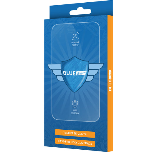 Blue Shield Screen Protector for Samsung Galaxy A35 5G A356, Tempered Glass, Full Glue, Case Friendly, Black