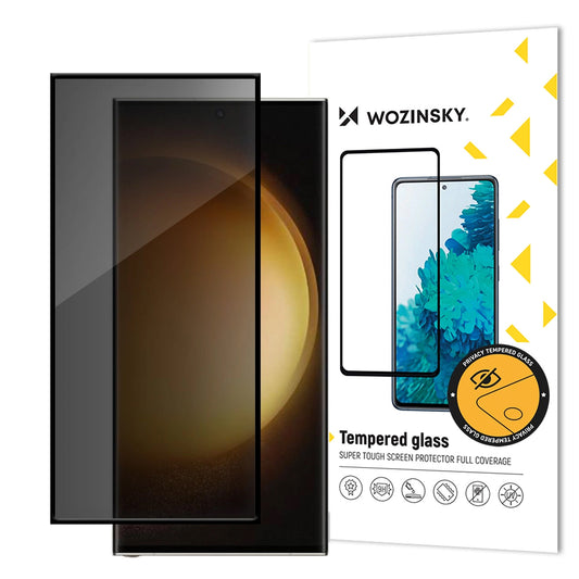 WZK AntiSpy Privacy Screen Protector voor Samsung Galaxy S24 Ultra S928, beschermend glas, volledig gelijmd 