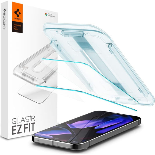 Beschermfolie Scherm Spigen GlastR EZ FIT voor Google Pixel 9 Pro XL, Gehard Glas, Volledige Lijm, Set van 2 stuks