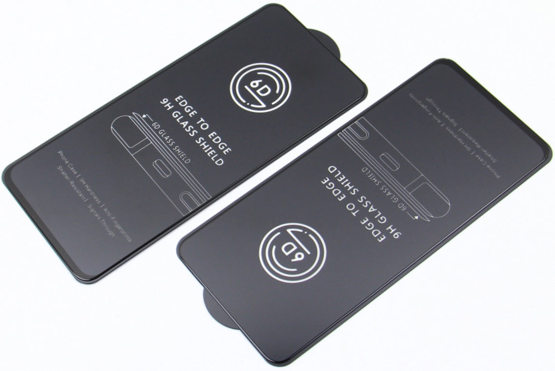 OEM schermbeschermfolie voor Apple iPhone 17e / 16e / 14 / 13 Pro, gehard glas, volledige lijm, set van 10 stuks, 6D, zwart