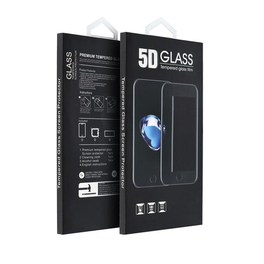 OEM schermbeschermfolie voor Xiaomi Redmi Note 14S, gehard glas, volledige lijm, 5D, zwart