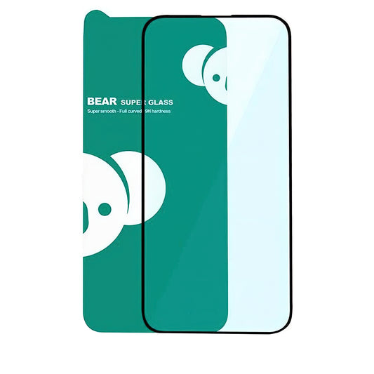 Bear Super Hard schermbeschermfolie voor Apple iPhone 17, gehard glas, full glue, 3D, zwart