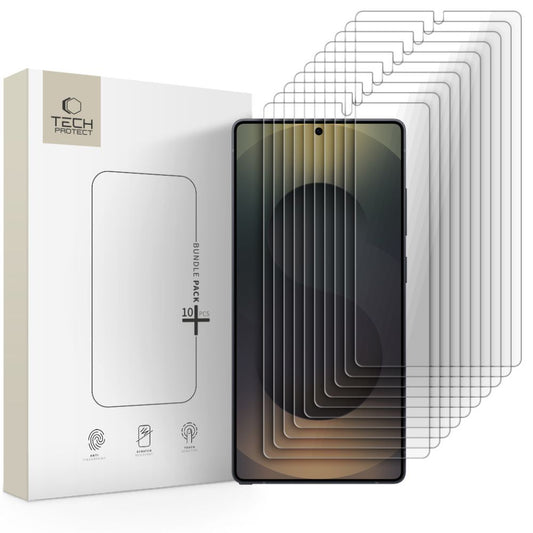 Tech-Protect schermbeschermfolie voor Samsung Galaxy S25 Ultra S938, Gehard Glas, Volledige Lijm, Set van 10 stuks