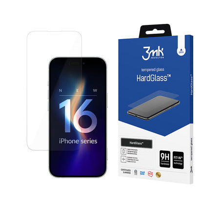 3MK HardGlass 2 schermbeschermfolie voor Apple iPhone 16 Pro Max, gehard glas, volledige lijm