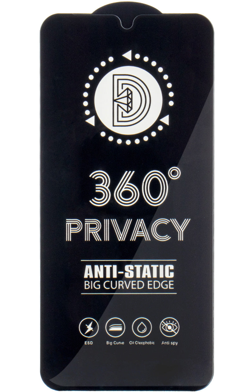 Privacy schermbeschermfolie OEM 360 voor Apple iPhone 17 / 16 Pro, gehard glas, volledige lijm