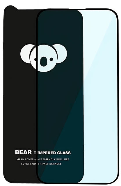 Bear HD schermbeschermfolie voor Apple iPhone 17, gehard glas, full glue, zwart