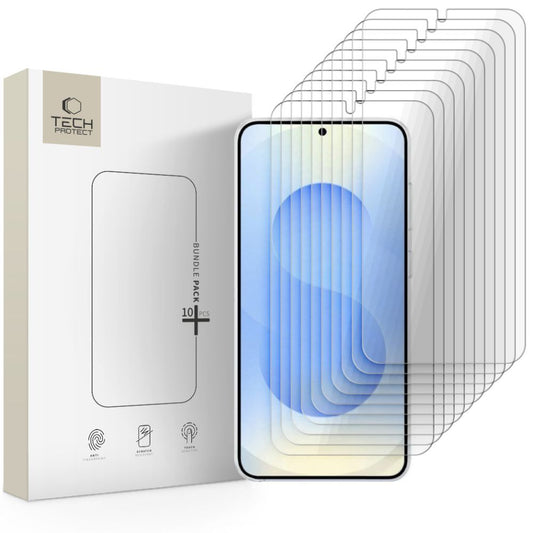 Tech-Protect schermbeschermfolie voor Samsung Galaxy S26 S942, Gehard Glas, Volledige Lijm, Set van 10 stuks