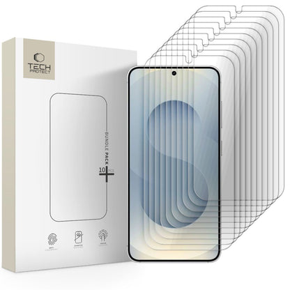 Tech-Protect schermbeschermfolie voor Samsung Galaxy S25 S931 / S24 S921, Gehard Glas, Volledige Lijm, Set van 10 stuks