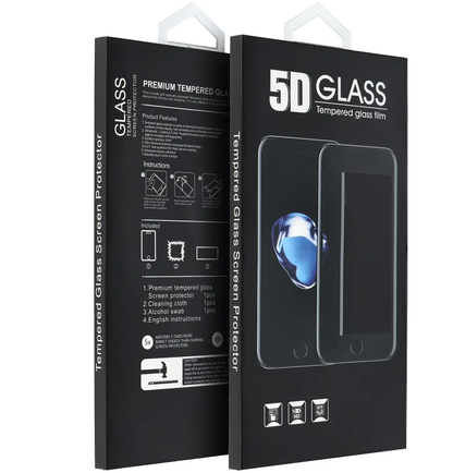 OEM schermbeschermfolie voor Motorola Edge 70, gehard glas, full glue, 5D, zwart