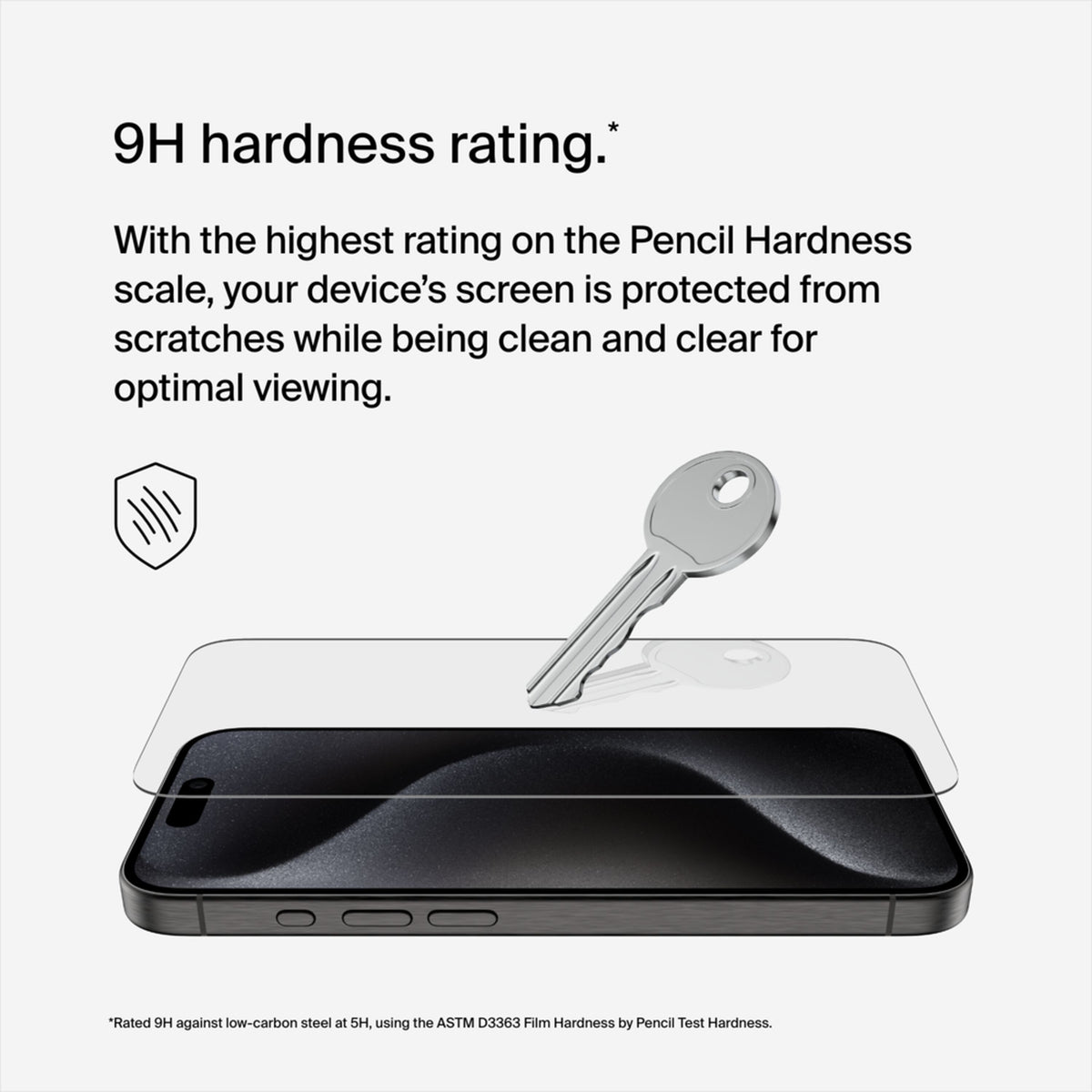 Belkin ScreenForce TemperedGlass schermbeschermer voor Apple iPhone 15 Pro Max, gehard glas, Full Glue OVA138zz