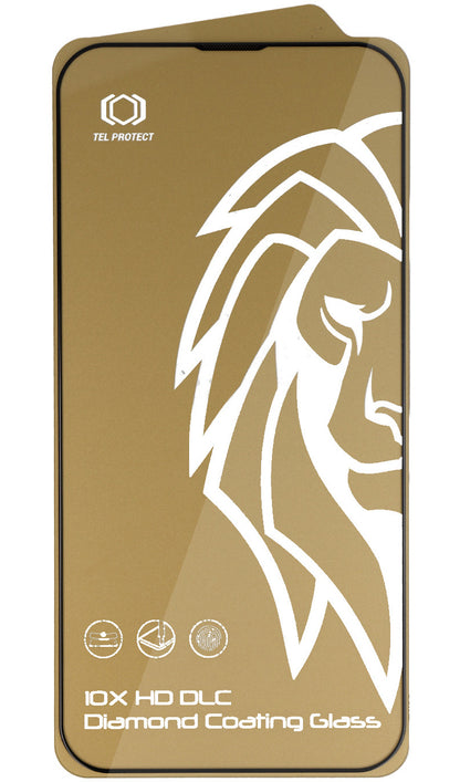 Tel Protect 10X HD DLC Diamond Coating schermbeschermer voor Apple iPhone 18 Pro / 17 Pro, gehard glas, volledige kleeflaag, zwart