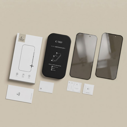 Privacy Tech-Protect OneTouch schermbeschermfolie voor Apple iPhone 18 Pro, gehard glas, volledige lijm, set van 2 stuks