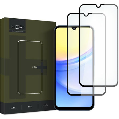 Schermbeschermer HOFI Glass PRO+ voor Samsung Galaxy A15 5G A156 / A15 A155, Glass Shield, Volledig gelijmd, Set 2 stuks, 2.5D, Zwart 