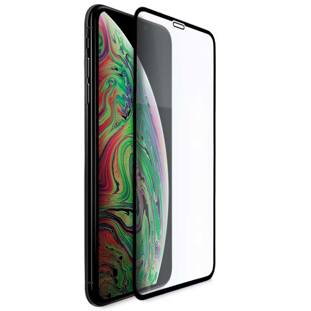 Beschermende Screen Protector Veason PRO voor Apple iPhone XS Max, Glasbeschermd, Volledig gelijmd, 6D, Zwart 