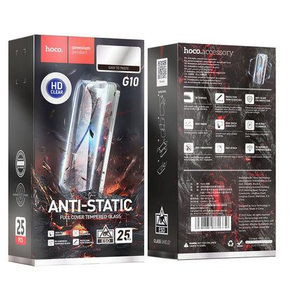 Beschermfolie HOCO voor Apple iPhone 14 Pro Max, Gehard Glas, Volledige Lijm, Set van 25 stuks, Zwart