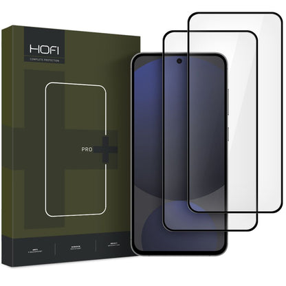 HOFI Glass PRO+ Screen Protector voor Samsung Galaxy S24 FE S721, Afgeschermd Glas, Vol Lijm, Set 2 stuks, 2.5D, Zwart